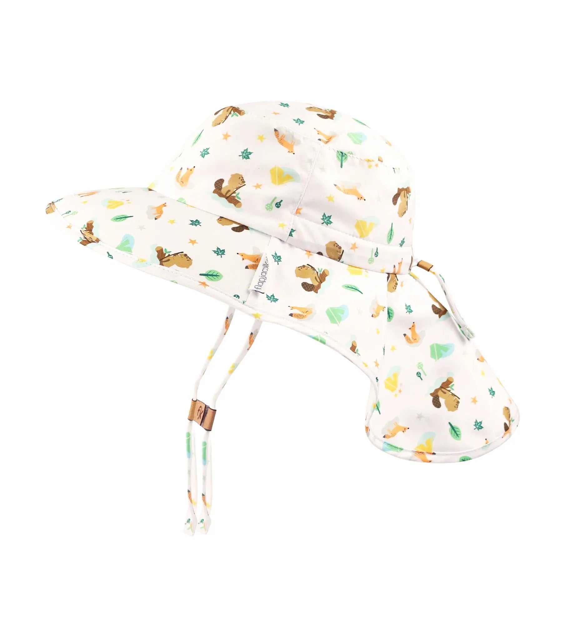 Flapjackkids Kids Sun Hat Wth Neck Cape Beaver