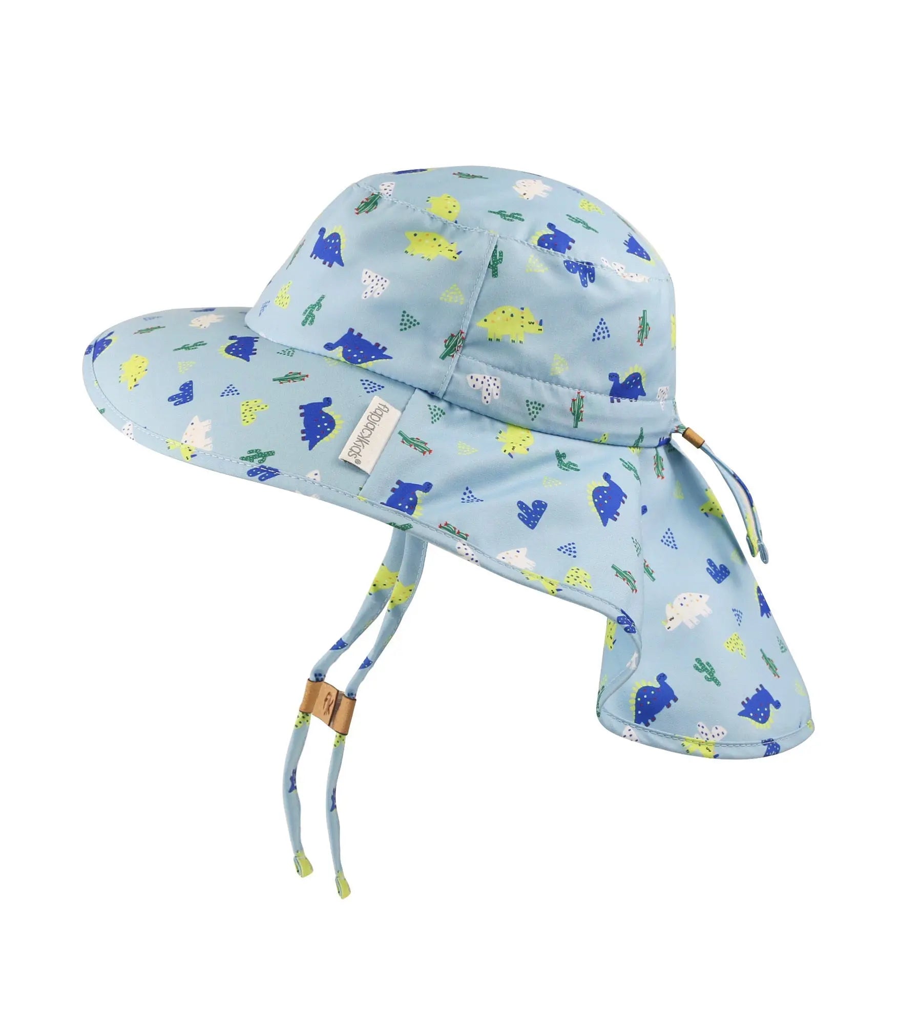Flapjackkids Kids Sun Hat Wth Neck Cape Dinosaur