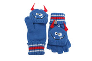 Flapjackkids Knitted Fingerless Gloves W/Flap Monster