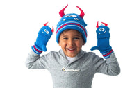 Flapjackkids Knitted Fingerless Gloves W/Flap Monster
