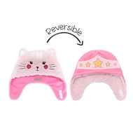 Flapjackkids Reversible Kids Sherpa Hat Cat & Superhero