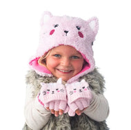 Flapjackkids Reversible Kids Sherpa Hat Cat & Superhero