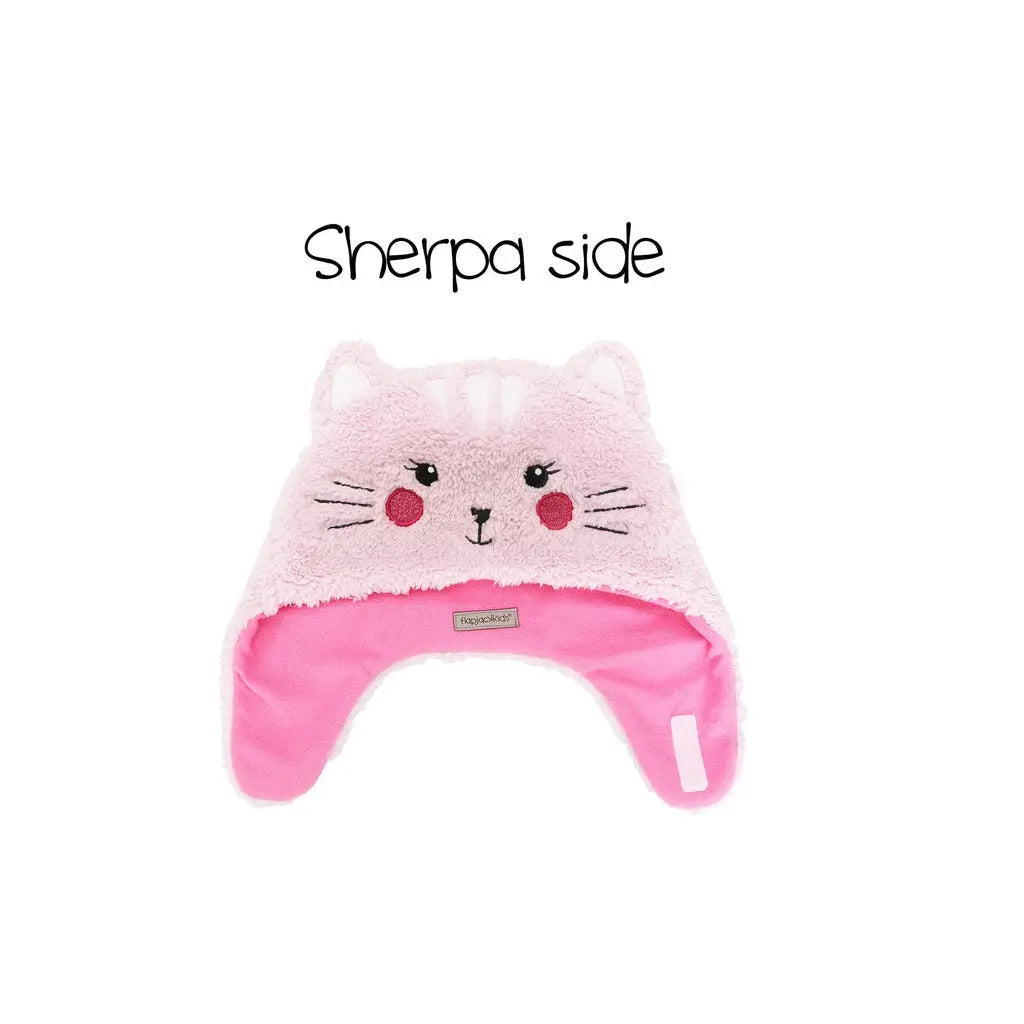 Flapjackkids Reversible Kids Sherpa Hat Cat & Superhero