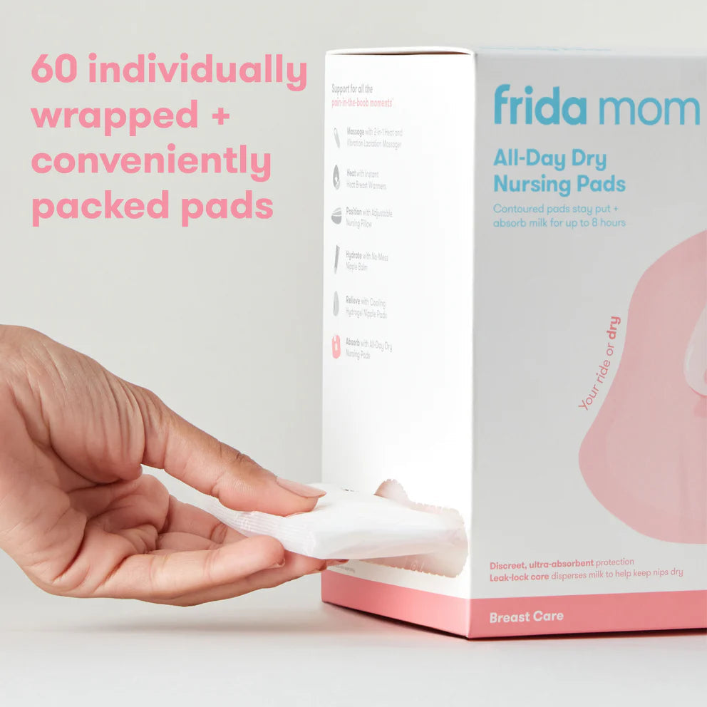 Frida mom all-day dry nursing pads white rectangular