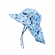 Flapjackkids Kids Sun Hat With Neck Cape Dolphin