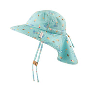 Flapjackkids Kids Sun Hat With Neck Cape Seaside