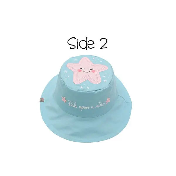 Flapjackkids Reversible Kids Sun Hat Narwhal & Starfish