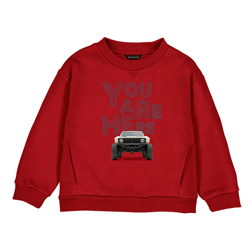 Mayoral car print pullover red