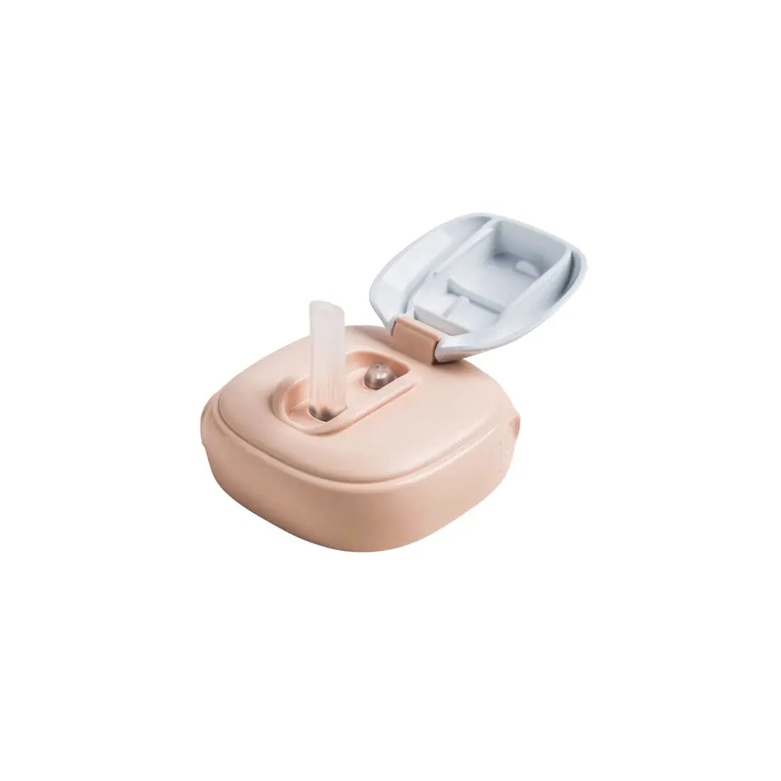 Hegen PCTO straw spout, peach base with gray lid