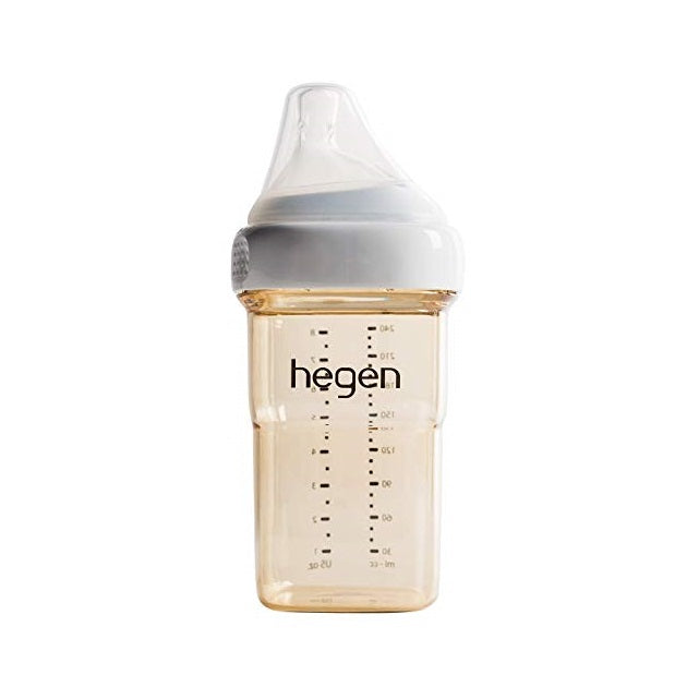 Hegen PCTO feeding bottle PPSU 240 ml/8 oz, clear body with gray cap