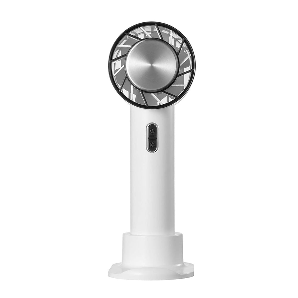 I2 Handheld 3 Speed Lithium Fan With Cooling Plate White