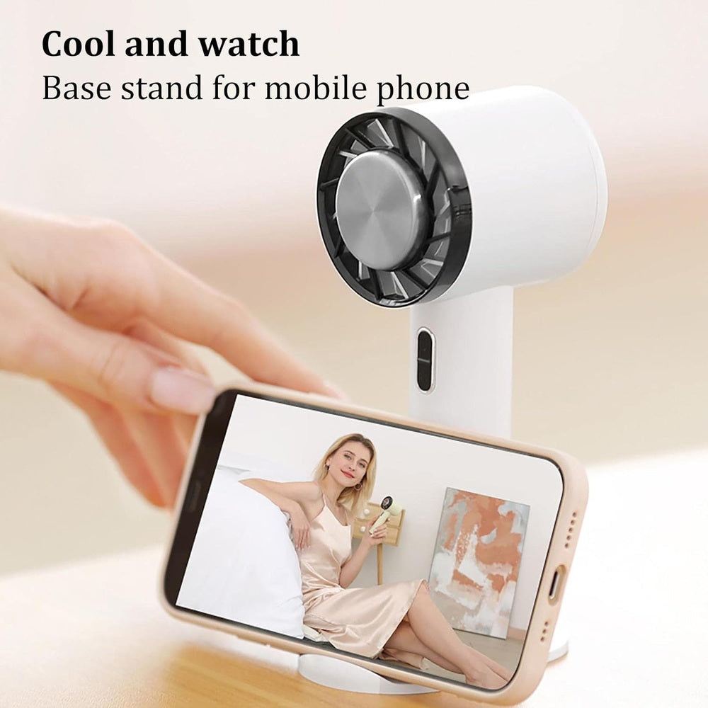 I2 Handheld 3 Speed Lithium Fan With Cooling Plate White