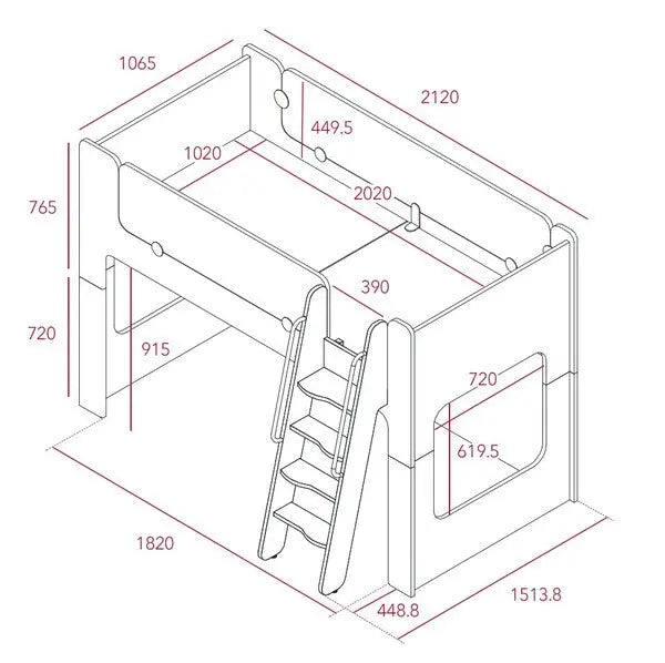 ILOOM CABIN BUNK BED (LADDER TYPE) 