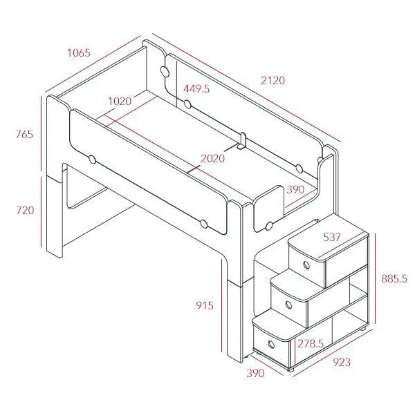 ILOOM CABIN BUNK BED (STAIRS TYPE) 