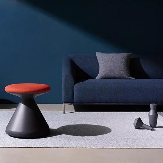 Iloom fungus chair, orange seat on black pedestal base