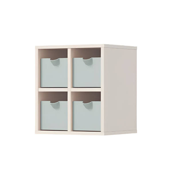 Iloom Linki Plus mini drawer unit, 4 light blue drawers in white frame