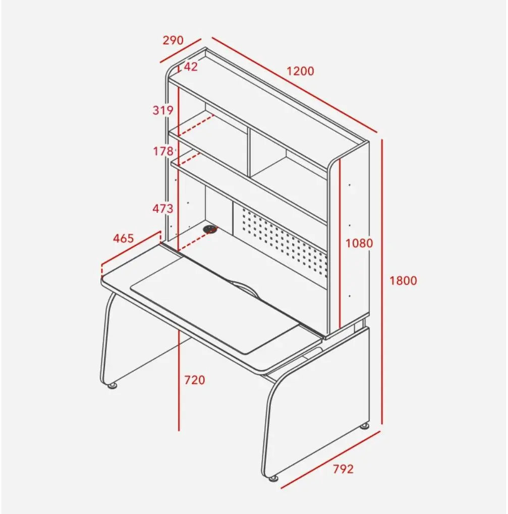Iloom Linki Plus Smart Desk+ 1200W 4 Story Set (Bookshelf) W. Desk Pad