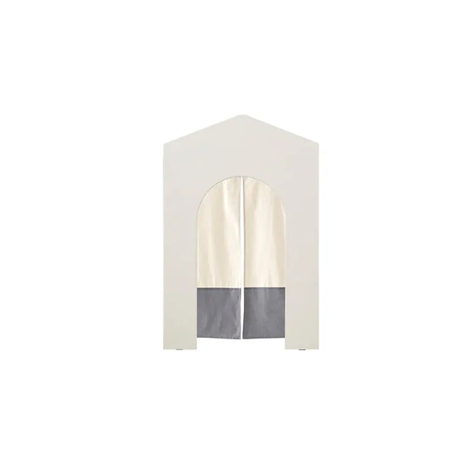 Iloom Eddi Kids Reading House corner playhouse with beige frame and cream-gray curtain