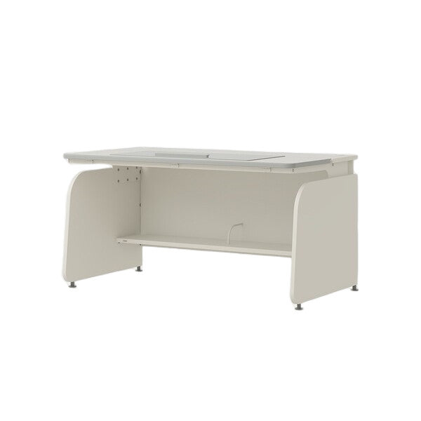 Iloom Linki Plus Smart Desk 1400W, white with curved side panels for office furniture