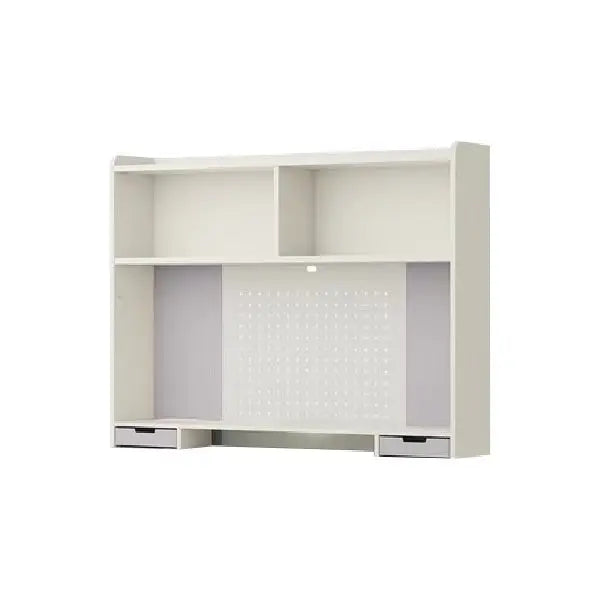 Iloom Linki Plus Smart Desk 1400W with four open shelves and two drawers in white