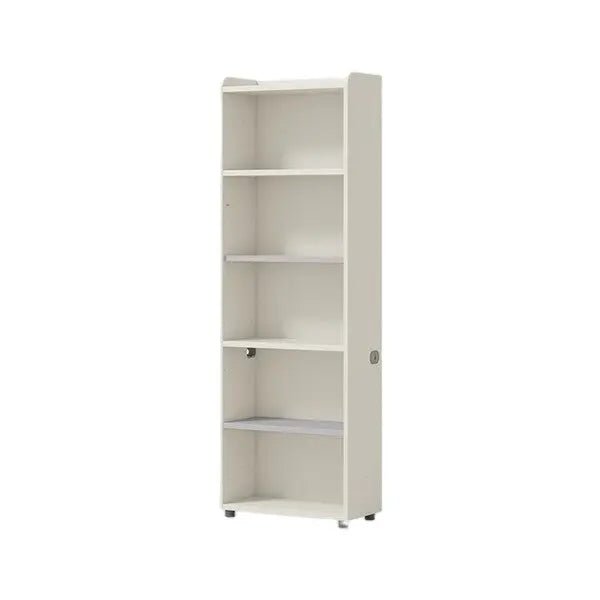 Iloom Linki Plus Smart Desk+ 6 Story Bookshelf 600W with wire hole, tall white unit with six shelves.