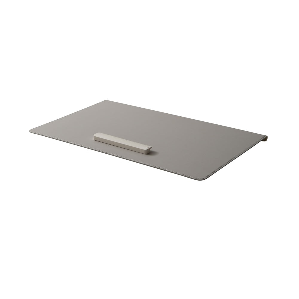 Iloom Linki Plus smart desk pad in grey with white built-in handle