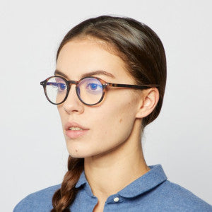 IZIPIZI Screen Adult #D tortoise round eyeglasses with blue-light filtering lenses