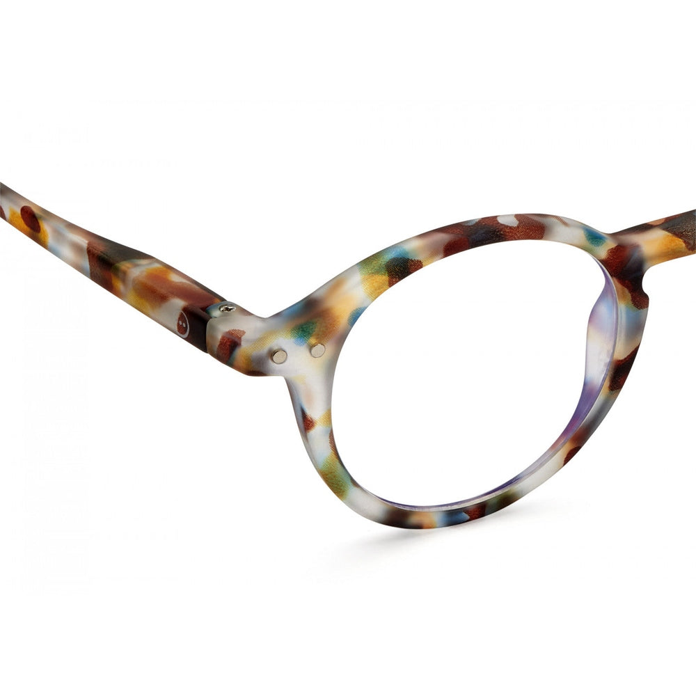 Izipizi Screen Junior #D blue tortoise eyeglass frame for kids, colorful patterned plastic
