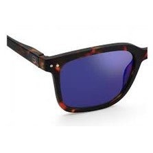 Izipizi Sun Adult #L tortoise mirror sunglasses with blue mirrored lenses