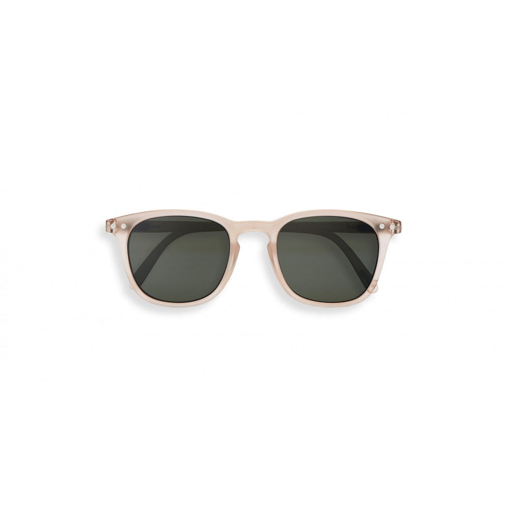 IZIPIZI Sun Junior #E Rose Quartz sunglasses with pink frame and dark green lenses