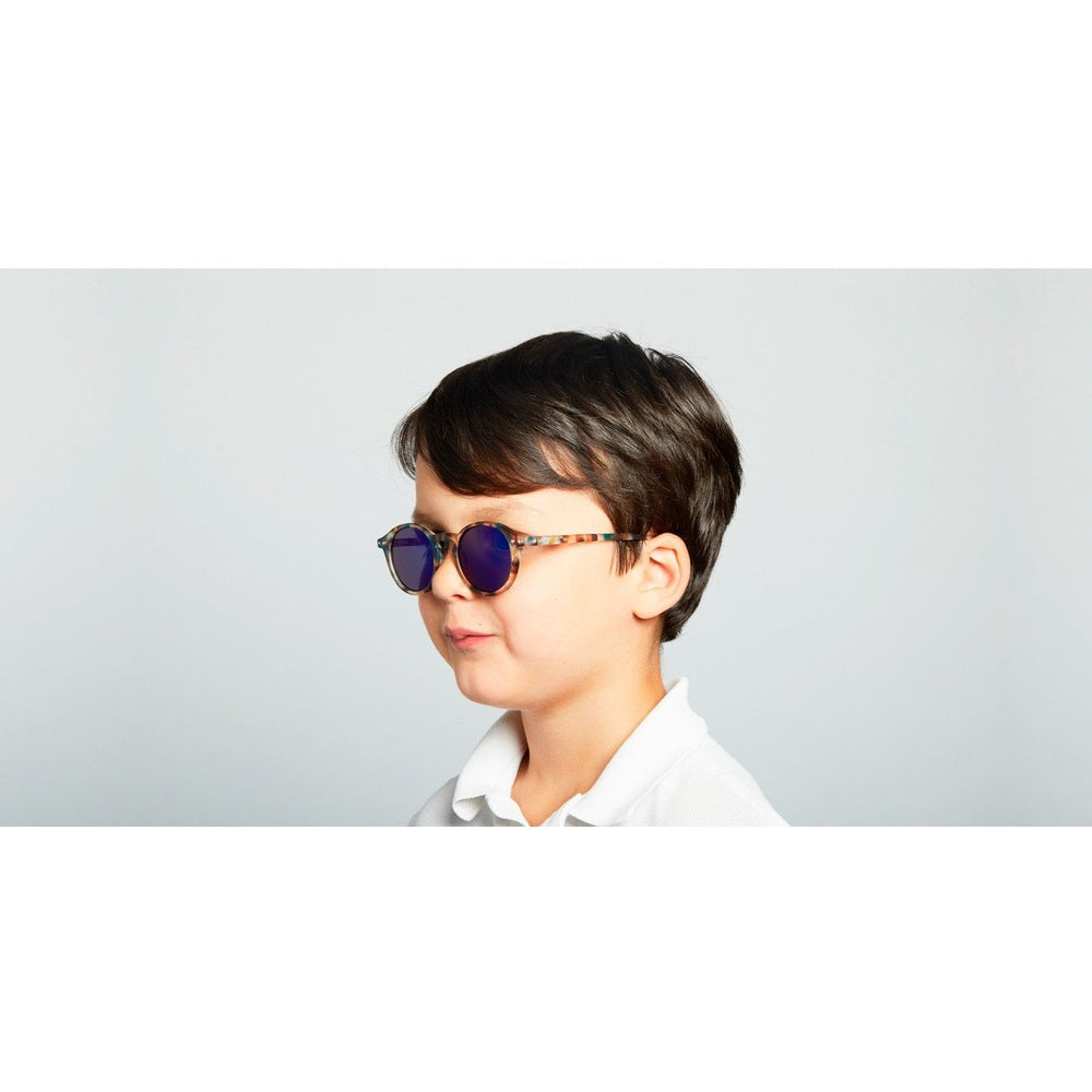 IZIPIZI Junior sunglasses blue tortoise frames with mirror lenses for kids