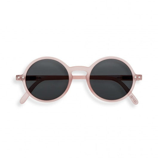 Izipizi Sunglasses Junior #G Pink, round pale-pink frames with dark lenses for kids