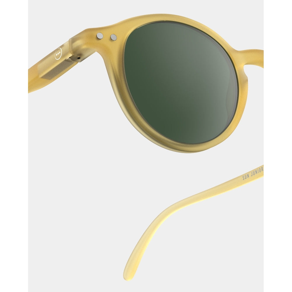 Izipizi Junior #G sunglasses in yellow honey frame with green lenses