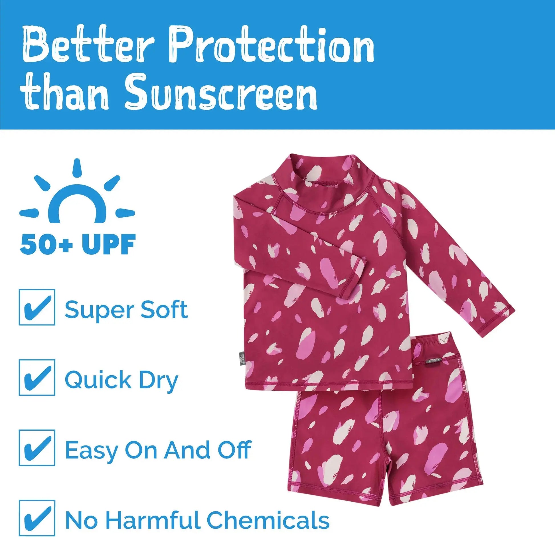 Jan & Jul Kids UV Rashguard Set Pink Petals