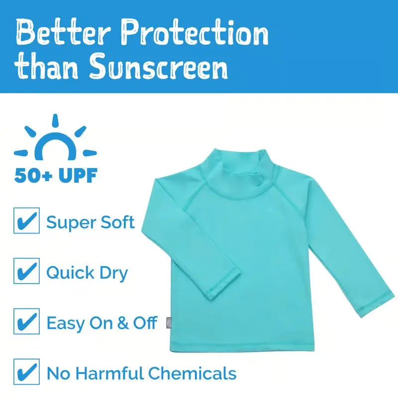 Jan & Jul kids UV rashguard top lagoon long sleeve