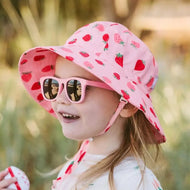 Jan & Jul Kids Water Repellent Bucket Hats Pink Strawberry