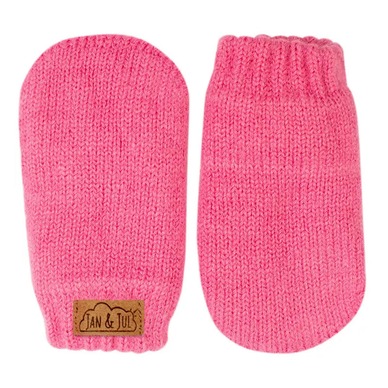 JAN & JUL KNIT MITTEN WATERMELON PINK - baby enRoute