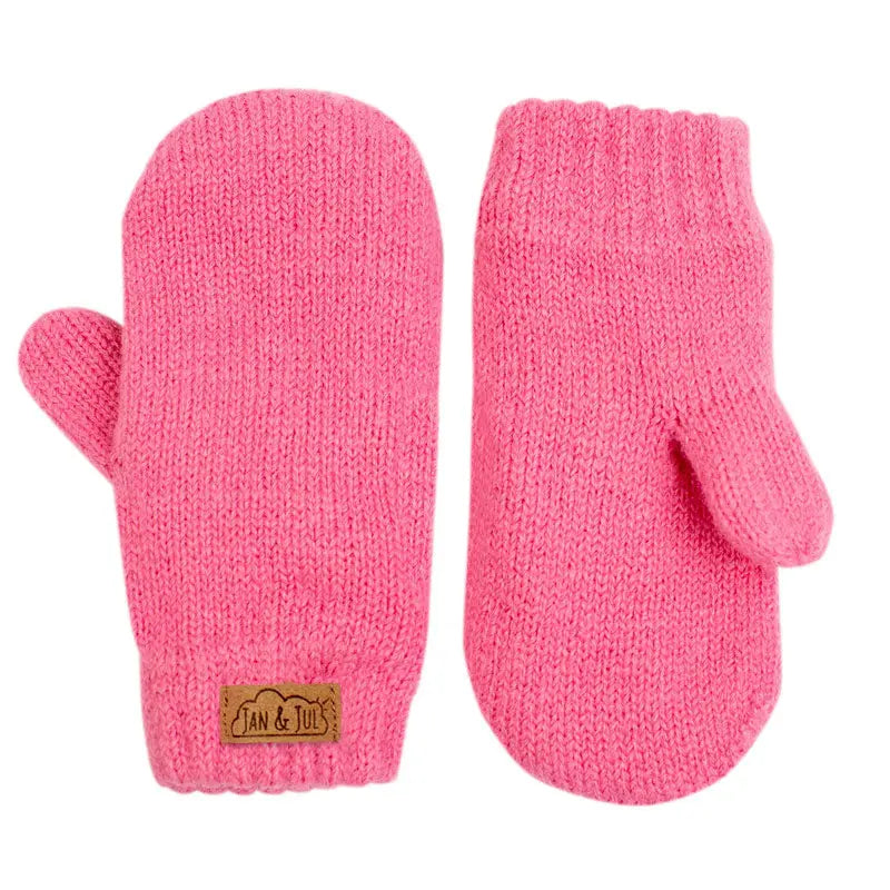 JAN & JUL KNIT MITTEN WATERMELON PINK - baby enRoute