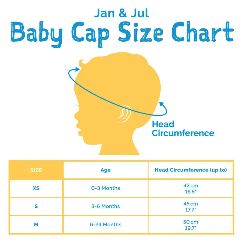 JAN & JUL SUN SOFT BABY CAPS BABY BLUE M(6-24M) - baby enRoute