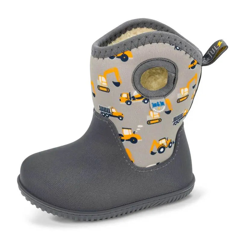 JAN & JUL TOASTY-DRY LITE WINTER BOOTS GREY CONSTRUCTION - baby enRoute