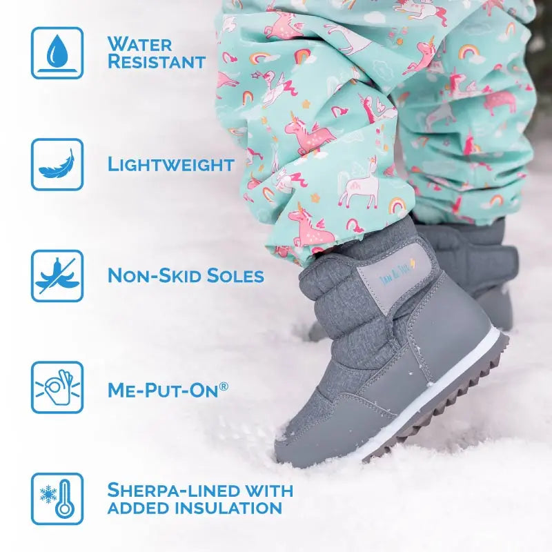 Jan & Jul Toasty Dry Tall Puffy Winter Boots Bear