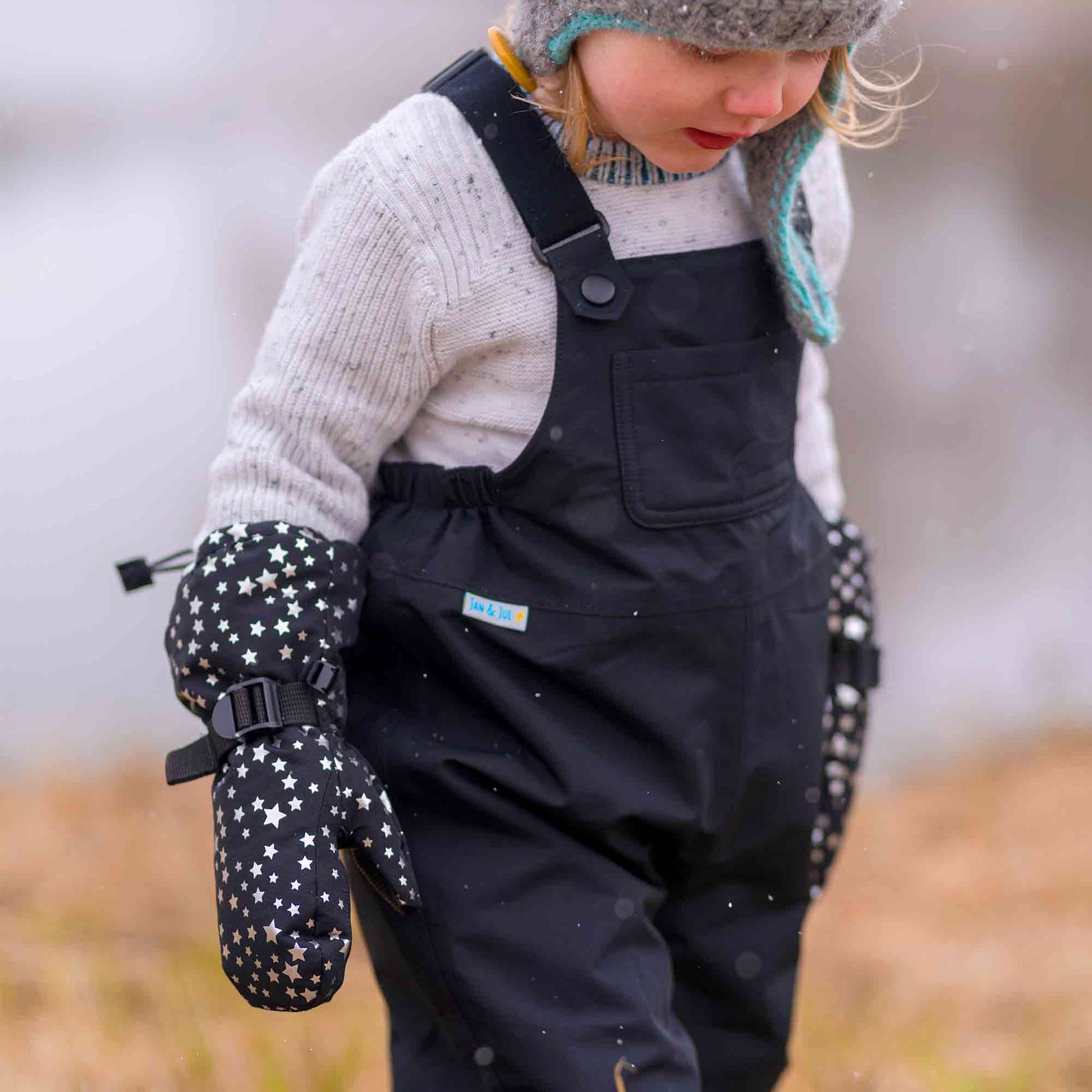 Jan & Jul Waterproof Toasty Dry Mitten Black Star