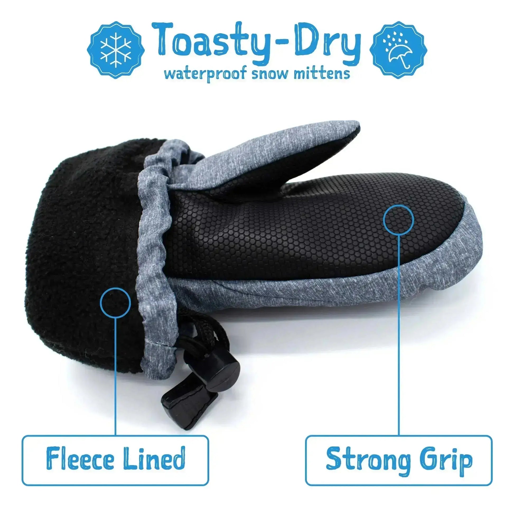 Jan & Jul Waterproof Toasty Dry Mitten Thumb Heather Grey