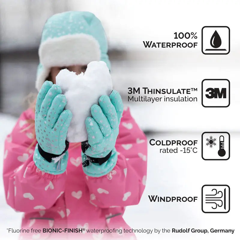 Jan & Jul Waterproof Toasty Dry Snow Gloves Black