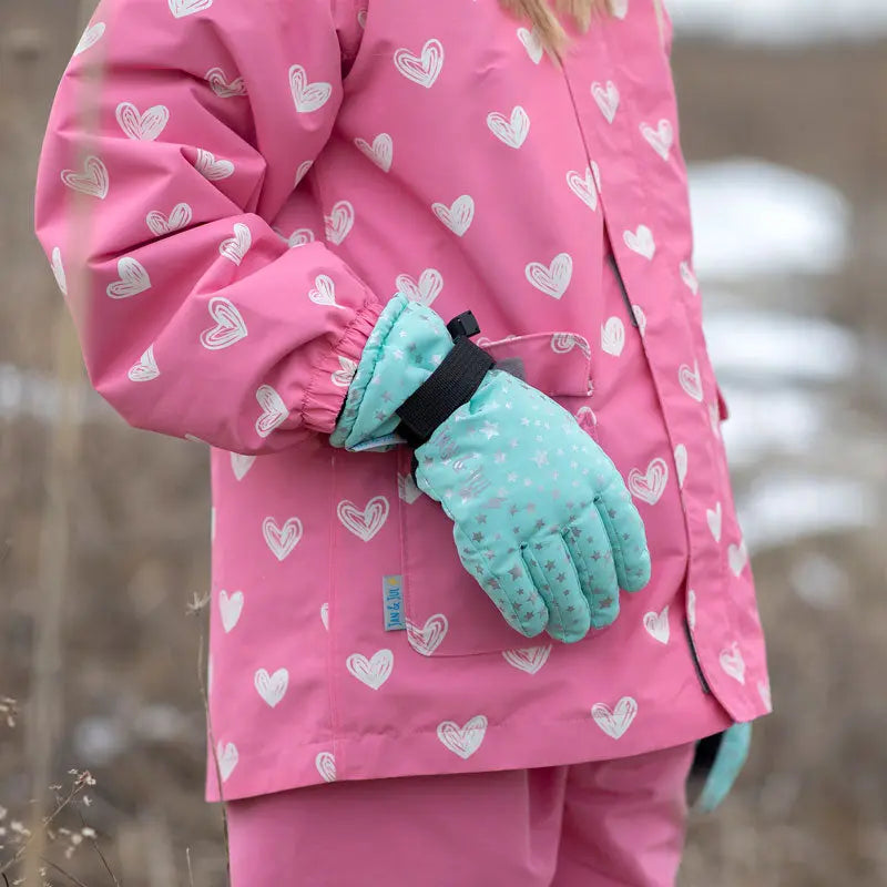 Jan & Jul Waterproof Toasty Dry Snow Gloves Pink Star