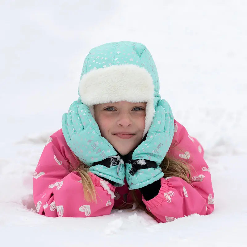 Jan & Jul Waterproof Toasty Dry Snow Gloves Pink Star