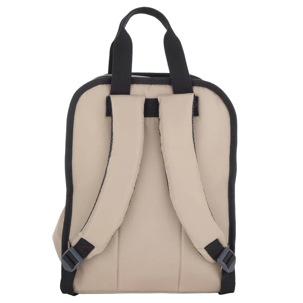Jack Piers Amsterdam Large backpack, beige fabric with padded shoulder straps and black trim