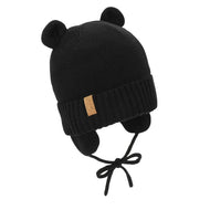 Jan & Jul Kids Bear Knit Hats Jet Black