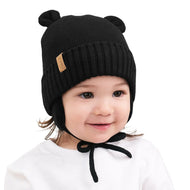 Jan & Jul Kids Bear Knit Hats Jet Black