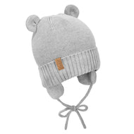 Jan & Jul Kids Bear Knit Hats Soft Grey